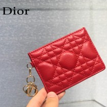 0126-07  Dior LADY DIOR 平蓋卡夾革藤格紋漆皮 原版皮