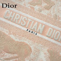 DIOR M1286-001 新款原版皮小號粉色老虎刺繡tote購物袋