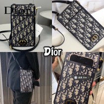 DIOR 新款CD老花手機包Oblique老花小方包