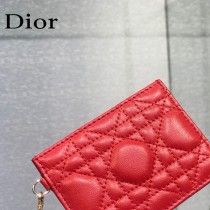 0126-07  Dior LADY DIOR 平蓋卡夾革藤格紋漆皮 原版皮
