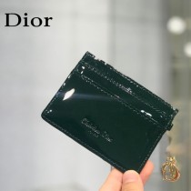 0126-02  Dior LADY DIOR 平蓋卡夾革藤格紋漆皮 原版皮