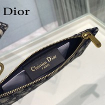 Dior 5614 藍色Dior Oblique印花馬鞍翻蓋式錢包