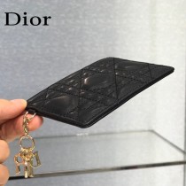 0126-06  Dior LADY DIOR 平蓋卡夾革藤格紋漆皮 原版皮