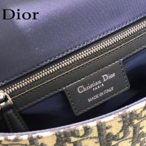 DIOR 2020新款原版皮藍色帆布郵差包