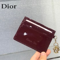 0126-04  Dior LADY DIOR 平蓋卡夾革藤格紋漆皮 原版皮