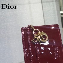 0126-04  Dior LADY DIOR 平蓋卡夾革藤格紋漆皮 原版皮