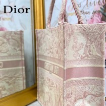 DIOR M1286-002  新款原版皮大號粉色老虎刺繡tote購物袋