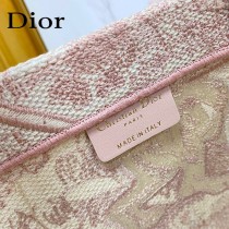 DIOR M1286-002  新款原版皮大號粉色老虎刺繡tote購物袋