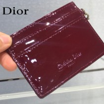 0126-04  Dior LADY DIOR 平蓋卡夾革藤格紋漆皮 原版皮