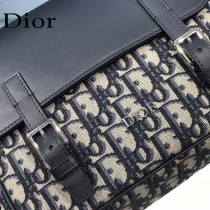 DIOR 2020新款原版皮藍色帆布郵差包