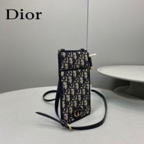 DIOR 新款CD老花手機包Oblique老花小方包