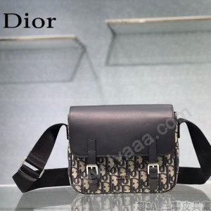 DIOR 2020新款原版皮藍色帆布郵差包