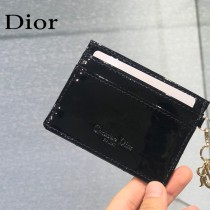 0126-05  Dior LADY DIOR 平蓋卡夾革藤格紋漆皮 原版皮
