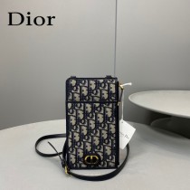 DIOR 新款CD老花手機包Oblique老花小方包