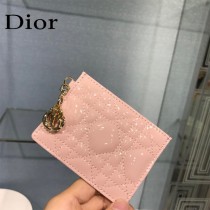 0126-01  Dior LADY DIOR 平蓋卡夾革藤格紋漆皮 原版皮