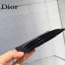 0126-05  Dior LADY DIOR 平蓋卡夾革藤格紋漆皮 原版皮
