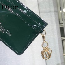0126-02  Dior LADY DIOR 平蓋卡夾革藤格紋漆皮 原版皮