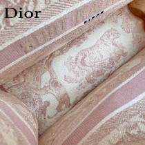 DIOR M1286-002  新款原版皮大號粉色老虎刺繡tote購物袋