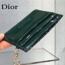 0126-02  Dior LADY DIOR 平蓋卡夾革藤格紋漆皮 原版皮