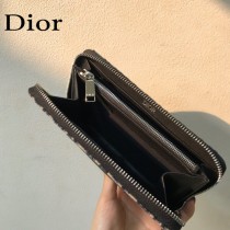 Dior 91608 原版皮經典老花長款拉鏈錢包