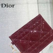 0126-04  Dior LADY DIOR 平蓋卡夾革藤格紋漆皮 原版皮