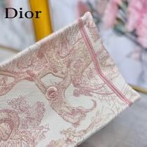 DIOR M1286-002  新款原版皮大號粉色老虎刺繡tote購物袋