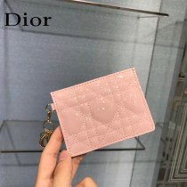 0126-01  Dior LADY DIOR 平蓋卡夾革藤格紋漆皮 原版皮