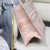 DIOR M1286-001 新款原版皮小號粉色老虎刺繡tote購物袋