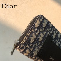 Dior 91608 原版皮經典老花長款拉鏈錢包
