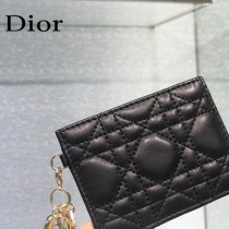 0126-06  Dior LADY DIOR 平蓋卡夾革藤格紋漆皮 原版皮