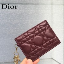 0126-08  Dior LADY DIOR 平蓋卡夾革藤格紋漆皮 原版皮