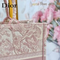 DIOR M1286-002  新款原版皮大號粉色老虎刺繡tote購物袋