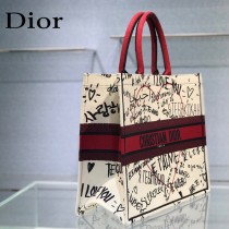 Dior 新色-七夕紅限定款 大號Book tote 寶藏刺繡購物袋