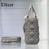 DIOR-02  新款四格徽章磨砂原版皮戴妃包