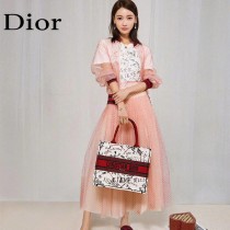 Dior 新色-七夕紅限定款 小號Book tote 寶藏刺繡購物袋