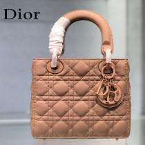 DIOR-01  新款四格徽章磨砂原版皮戴妃包