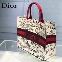Dior 新色-七夕紅限定款 大號Book tote 寶藏刺繡購物袋