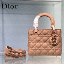 DIOR-01  新款四格徽章磨砂原版皮戴妃包