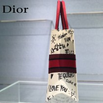 Dior 新色-七夕紅限定款 大號Book tote 寶藏刺繡購物袋