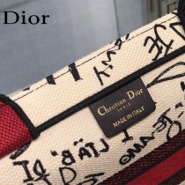 Dior 新色-七夕紅限定款 小號Book tote 寶藏刺繡購物袋