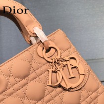 DIOR-01  新款四格徽章磨砂原版皮戴妃包