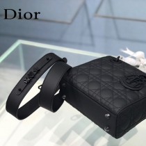 DIOR-03  新款四格徽章磨砂原版皮戴妃包