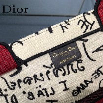 Dior 新色-七夕紅限定款 大號Book tote 寶藏刺繡購物袋