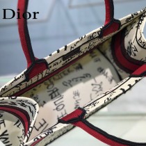 Dior 新色-七夕紅限定款 小號Book tote 寶藏刺繡購物袋