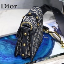 Dior迪奧原版皮老花布系列 經典郵差包