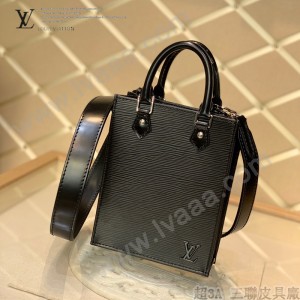 LV M69575-01 黑色水波紋原版皮 PETIT SAC PLAT 手袋