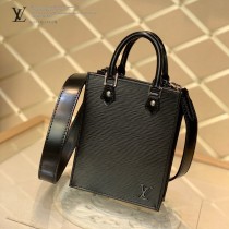 LV M69575-01 黑色水波紋原版皮 PETIT SAC PLAT 手袋