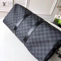 41413 41416 41418黑色棋盤格原版皮 KEEPALL 55 旅行袋
