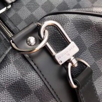 41413 41416 41418黑色棋盤格原版皮 KEEPALL 55 旅行袋