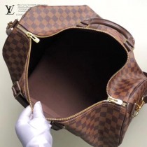 41428 咖啡棋盤格原版皮 KEEPALL 45 旅行袋於